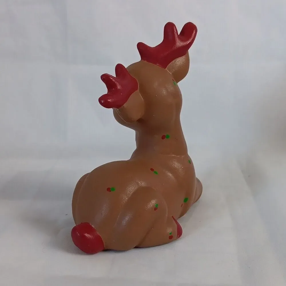 Vintage Christmas Hand Painted Ceramic Reindeer Christmas Decoration Figurine